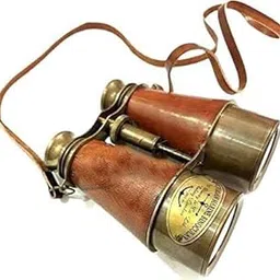 Nautical Brass Binoculars Antique Finish Vintage with Leather Strap-picture-14