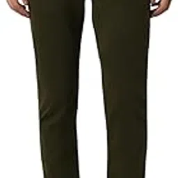 Men Mid Rise Olive Dark Wash Skinny Fit Jeans-image-1