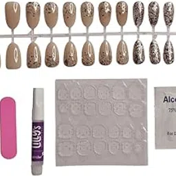 Elocaelum Handmade 30pcs Long Lasting bridal gel presson nails, Salon-Quality Nails with application kit-picture-22