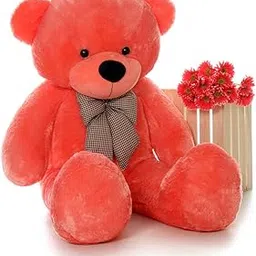 TOYFOREVER New Year Collection Classic ERO Fluffy Teddy Bear for Girls Birthday Gift for Kids (6 FEET, Light RED)-picture-69