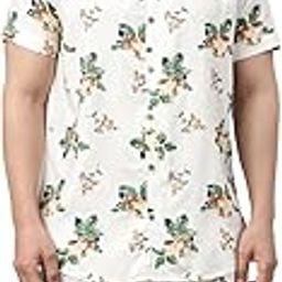 bushirt Men's 100% Rayon Cotton Digital Printed Casual Homewear Set Floral Night Suit-picture-4
