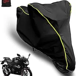 AUTOBIRSA Waterproof Two Wheeler Cover for Suzuki Gixxer Sf Bike | UV Proof, Heat Resistant & All Weather Protection | Black & Yellow Piping Color | Durable & Triple Stitched - Custom Fit Cover-picture-17