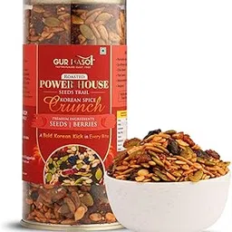 GUR RASOI Roasted Trail Mix Korean Spice Flavour Seeds & Berries Pumpkin Sunflower Chia & Sesame Seeds with Juicy Berries Healthy Snack 225g-picture-14