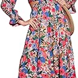 sassafras Women's Poly Crepe Fit and Flare Ankle Length Casual Dress-picture-34