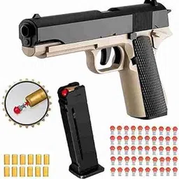 TOYPAPA Toy Pistol Gun- Toy Gun for Kids Shooting Guns with Automatic Loading Mechanism (SB 1911 Blck+BRWN)-picture-19