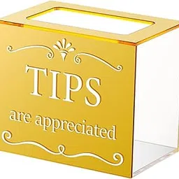 Merishopp Tip Jar Fundraising Acrylic Money Storage Container for Cafe Musician Voting Gold|1x Reflective Wind Spinners|Home & Garden|Home & Garden-image-52