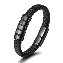 fashion frill Stylish Bracelet for Men Leather Hand Chain Band Jewellery Accessories For Boys Gift for Husband & Boyfriend-picture-19