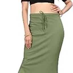Simran Fashion Women's Saree Shapewear Petticoat with Drawstring & Elastic Waist | Stretchable Cotton Lycra Saree Petticoat for Slim Fit Look-picture-13