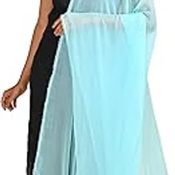 hella fashions Women's Solid Chiffon Dupatta, 2.5 Meters, with Scallop Crochet Lace on All Sides-picture-34