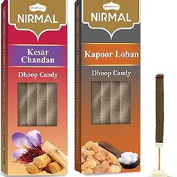 Shubhkart Nirmal Kapoor Loban Dhoop Candy 10N & Kesar Chandan Dhoop Candy 10N (Pack of 2) Natural Organic Dual Fragrance Dry Dhoop Stick for Pooja, Meditation, Festivals and Spiritual Events (10N x 2)-picture-37