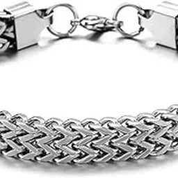 heer collection Fashionable Bracelet Fox Dual Link Chain Design Stylish Bracelet Bangles Stainless Steel Cuff Mesh Kada Bracelet for Men Women Boys Girls-picture-31