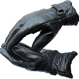 MAGIC Warm Black 1 Pair Leather Snow Proof Winter Gloves for Men Boy Women Girls Ladies Protective Warm Hand Riding, Cycling, Bike Motorcycle Gloves (Black)-picture-23