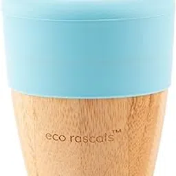 eco rascals Bamboo Cup with Sippy Feeder for Babies & Toddlers - Eco Friendly Training Cup for Kids, FDA Approved, BPA Free & Spill Free Cute Sippy Cup for Babies from 6 Months (Small Cup Blue) 190ml-picture-28