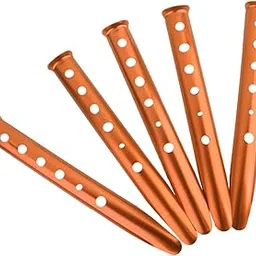 Merishopp 5 x Orange Aluminium Alloy Camping Hiking Trip Tent Pegs Stake Nail 31cm Sporting Goods|| Outdoor Sports|| Camping & Hiking|| Tents & Canopies|| Tent & Canopy Accessories-image-64