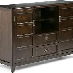 Bablon 54-Inch Wide Transitional TV Media Stand, Wooden Entertainment Console for TVs up to 60 Inches, Living Room TV Unit & Storage Cabinet (Mahogany Brown)-picture-10