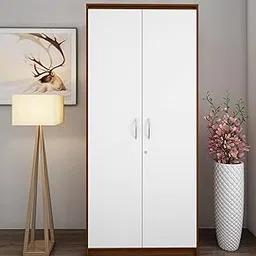 Cherry 2 Door Wardrobe for Storage| Walnut and Frosty White-picture-24