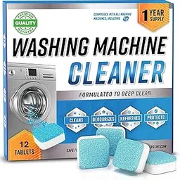 Washing Machine Cleaner Descaler 12 Pack - Deep Cleaning Tablets For HE Front Loader & Top Load Washer, Clean Inside Drum And Laundry Tub Seal (Washing Machine Cleaner Tablets - 12 Pack)-image-24