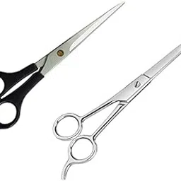 ClubBeauty Professional Salon Barber Hairdressing/Hair Cutting Styling Steel Scissors For Salon, Parlor And Home Use, Back And Silver (Pack of 2)-picture-41