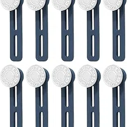 FABLOFT® 10 Pieces Pants Waist Extender Clothes Accessories No Sew Waistband Expander Silver Letter-picture-60