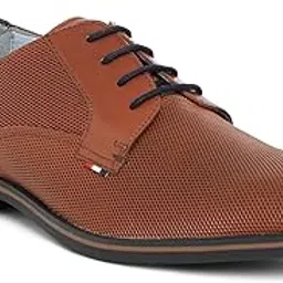 Mens Derby Shoe, Lace Up Entry, (Size 40-45), Trapizoidal Pattern Burnish Leather, Formal Workwear Shoe, TPR Sole, Stacked Heel, Johnny-image-9