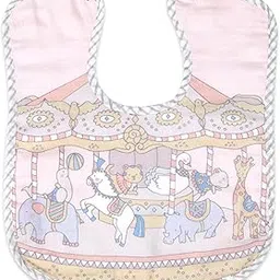 Masilo 100% Organic Ultrasoft Terry and Bamboo Classic Bib for Newborn Baby-Soft Large Classic Bib-Reusable Bib for Toddlers-Absorbent & Soft Bibs for Teething Babies,1 x Classic Bib - Carnival Pink image 1