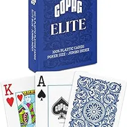 Copag Elite 100% Plastic Playing Cards, Poker Size Jumbo Index Single Deck (Blue)-picture-31