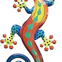 FABLOFT Metal Gecko Wall Art Decorative Item Wall Decoration for Patio Fence Outdoor Style C-image-7