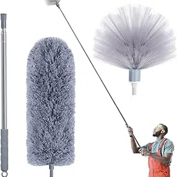 IVYROLL Microfiber Feather Duster with 100" Extension Pole, Cobweb Duster, Bendable Head, Washable for Ceiling, Fan, Furniture-picture-51
