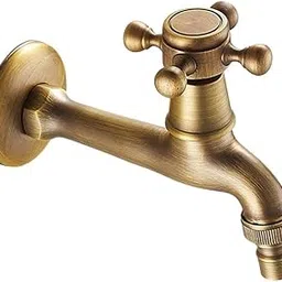 Wall Mount Antique Alloy Cross Handle Garden Washing Machine Water Faucet 2-picture-11