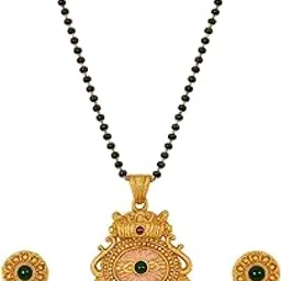 Traditional Rajwadi Mangalsutra for Women – Gold Plated Matte Finish Ethnic Necklace-image-37