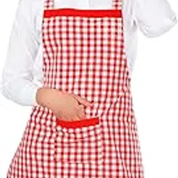 Switchon® Cotton Checkered Kitchen Apron with Chef Cap | Free Size Cooking Apron for Men & Women | Multi-Purpose Apron for Home, Hotels, Cafés & Restaurants | Ideal Kitchen Gift Set-picture-28