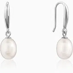 giva 925 Silver White Pearl Drop Earrings| Drops to Gift Women & Girls | With Certificate of Authenticity and 925 Stamp | 6 Months Warranty image 1