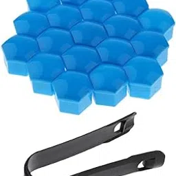 ATORSE® 20 Pieces Car Truck Wheel Tyre Center Hub Screw 19Mm Protective Cap Blue-picture-12