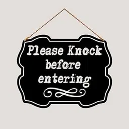 Generic PNF Please Knock Before Entering Quote Printed Home Wall Door Sign Hanging (Wooden, 11x9 Inch,Brown)-42-1, Medium-picture-16
