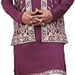 jompers Men's Embroidered Waistcoat and Kurta Pyjama-picture-25