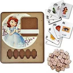 Spell & Learn Set for Kids Learning Tamil Word Game with Flash Cards | Plain MDF |Gift for Kids Age 3+ Years (Design 1)-picture-58