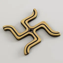 Palermo | Brass Swastik Hanging | Main Door Decoration | Gold | Vintage Theme | 90 x 90 mm | Indoor Use | Brass Craft for Home Entrance-picture-44