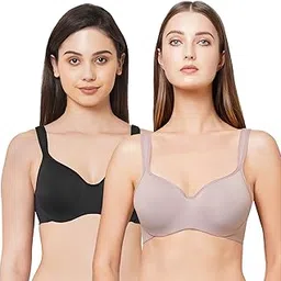 soie Women Full Coverage Padded Wired Sweetheart Neckline Seamless Cups Bra Combo Pack of 2-picture-48