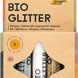 folia 57811 - Organic Glitter Mix Stardust M, 5 Tubes of 7 g, Organic Glitter in 3 Different Colours, for Decorating and Decorating-picture-54