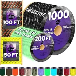 TECEUM Utility Nylon Paracord Black – 100 ft– 4mm – Heavy Duty String – Tent Cord – Outdoor Сamping Rope –Camping Hiking Gear and Equipment – EDC Cord – Strong Survival Rope 016b-picture-48