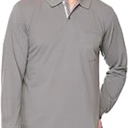 array Men's Solid Full Sleeve Polo Tshirt-Grey-picture-49