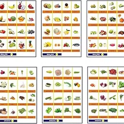 Educational Charts A4 Cut and Paste Fruits and Vegetables, Set of 6 Sheets, Kannada Labelled-picture-29
