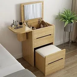 NG Decor Makeup Vanity Mini Nordic Flip Top with Stool & Mirror-image-17