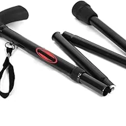 Walking Stick for Men and Women | Balancing Walking Support Stick with Non Slip Rubber Handle | Old Age Light Weight Walking Cane Height Adjustable (Folding Black)-image-33