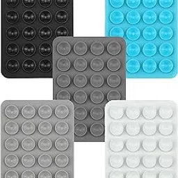 CERLINK (Pack of-5) Phone Case Adhesive Mount Cellphone Case Compatible Mobile Accessory Silicone Suction Phone Grip Holder- (Black,Blue,Lightgrey,Darkgrey,White)-picture-31