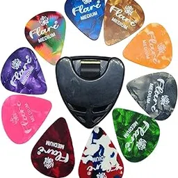Flare Guitar Picks & Picks Holder Stick-on Holder + 10 Pcs Picks Multicolor-picture-26