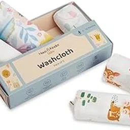 haus & kinder Baby Muslin Wash Cloths - Pack of 5 | Tropical Twist Collection – 30x30cm, Multicolor, Soft & Absorbent Muslin Cotton for Newborns (0-12 Months)-image-92