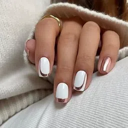 FWS Artificial fake Press On Nails Art Set (Set Of 20) Reusable Nails Extension,BridalNails,Stick-On Nails,Manicure Art Set, AcrylicNails,False Nails,DesignerNails | Nail Glue, Nail file, cuticle pusher, cleaning wipe | Glossy White,Rose Swirls Shape Square-picture-23