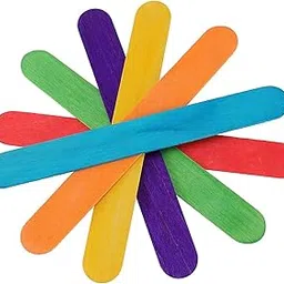 On Blow Natural Wooden Craft Sticks, Colored Wood Material, 14 x 2 cm, 200 Pieces, for Art and DIY School Projects-picture-25