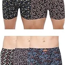 dixcy scott Cotton Assorted Men's Printed Long Trunk/Underwear - Pack of 5 (#Crazy-BP-Trunk-90 CM) (Color & Prints May Vary)-picture-50